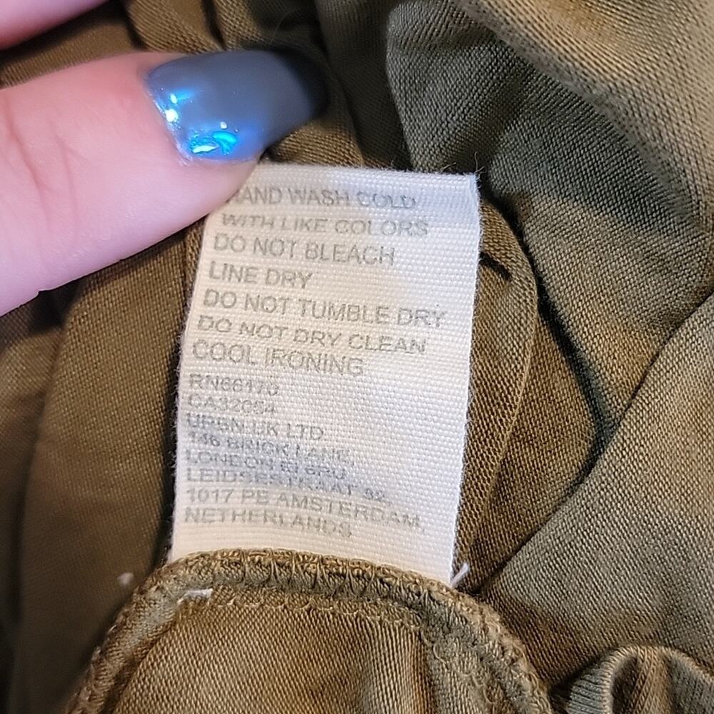 NWT Forever That Girl Anthropologie Tie Front Midi Dress Sage Green Sz M - Picture 9 of 9